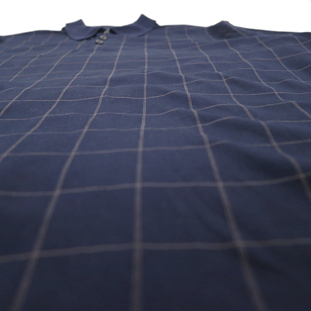 Brooks Brothers Polo in maglia Performance L a quadri blu navy in cotone doppio mercerizzato mercerizzato