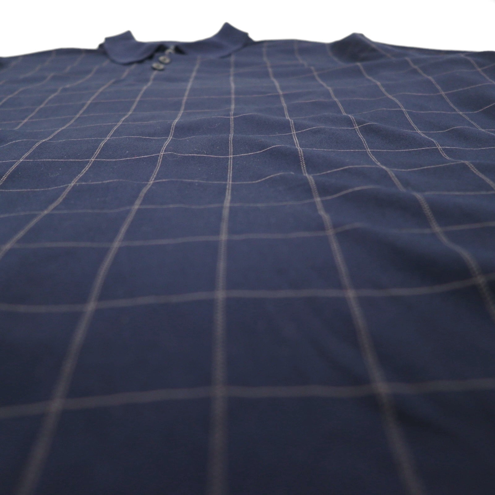Brooks Brothers Polo in maglia Performance L a quadri blu navy in cotone doppio mercerizzato mercerizzato