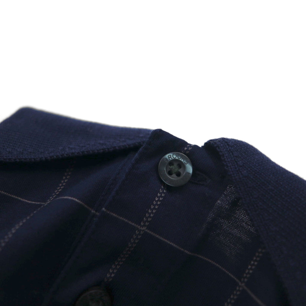 Brooks Brothers Polo in maglia Performance L a quadri blu navy in cotone doppio mercerizzato mercerizzato