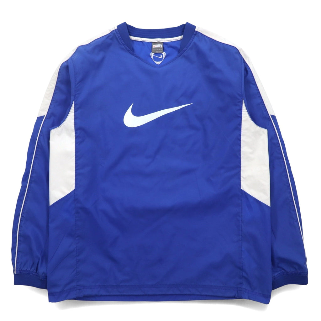 NIKE Piste Pullover Giacca a vento in nylon L Blu Logo Swoosh