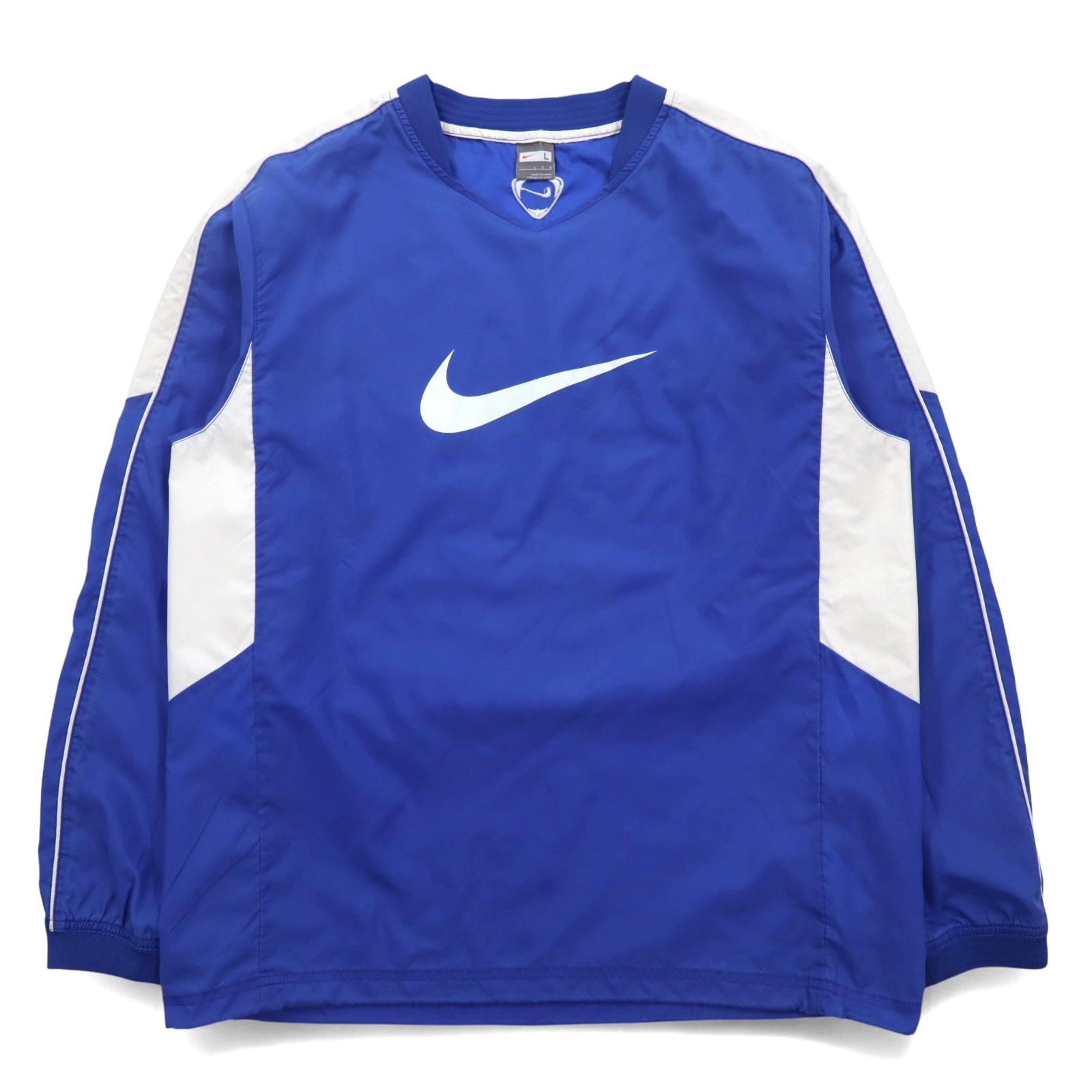 NIKE Piste Pullover Giacca a vento in nylon L Blu Logo Swoosh