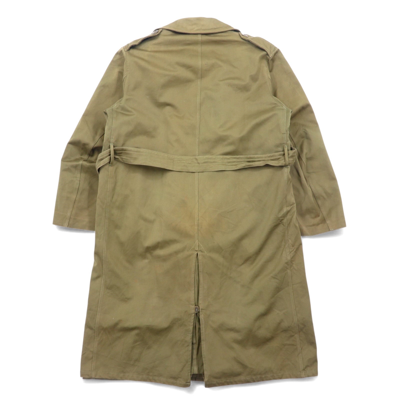 60s French Overcoat Prodotto in Francia Anni '60 Vintage Europeo Cappotto Militare Trench XL Kaki Bottoni in resina PORTEZ IMPER FBA Fodera rimovibile Cantre LA PLUIE et Cantre LE FROID