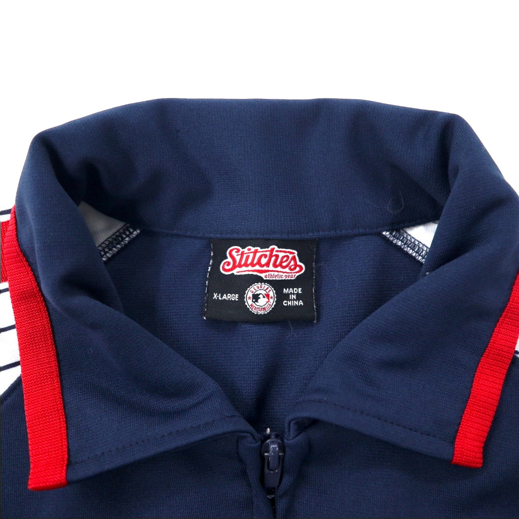 Giacca sportiva anni '90 Stitches, taglia XL, in poliestere blu navy, con bande laterali, MLB Baseball Twins, oversize.