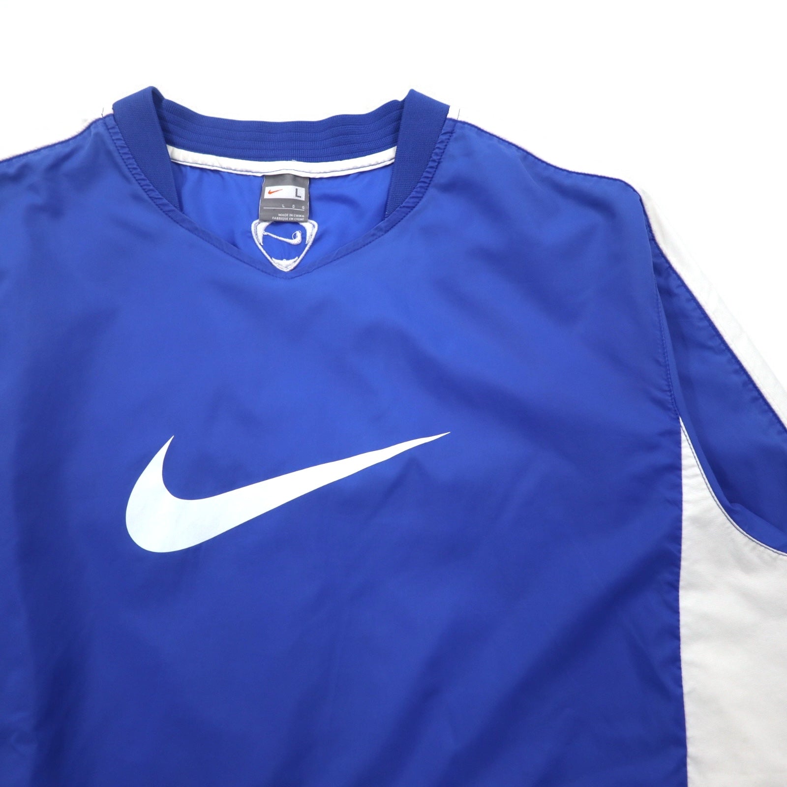 NIKE Piste Pullover Giacca a vento in nylon L Blu Logo Swoosh
