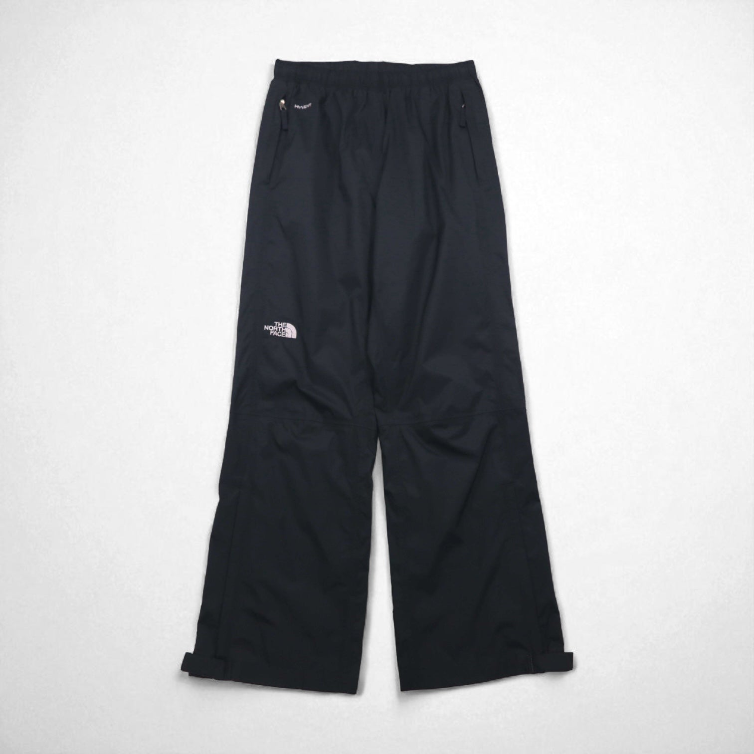 THE NORTH FACE アウトドア ナイロン テックパンツ HYVENT 防水 シェルパンツ S ブラック 裾 ジップ スリット