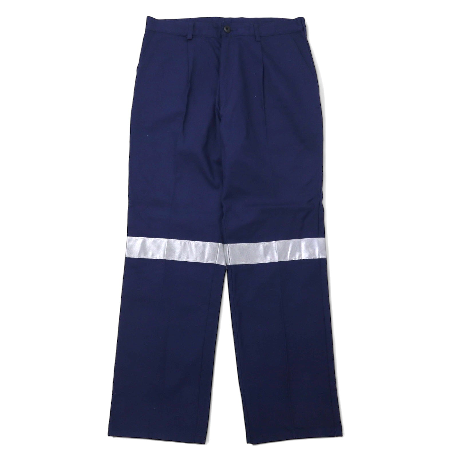 Hard Yakka Pantaloni da Lavoro con Pieghe Centrali e Pinces 87R Blu Scuro Cotone Riflettori 3M Scotchlite Nuovo con Etichette