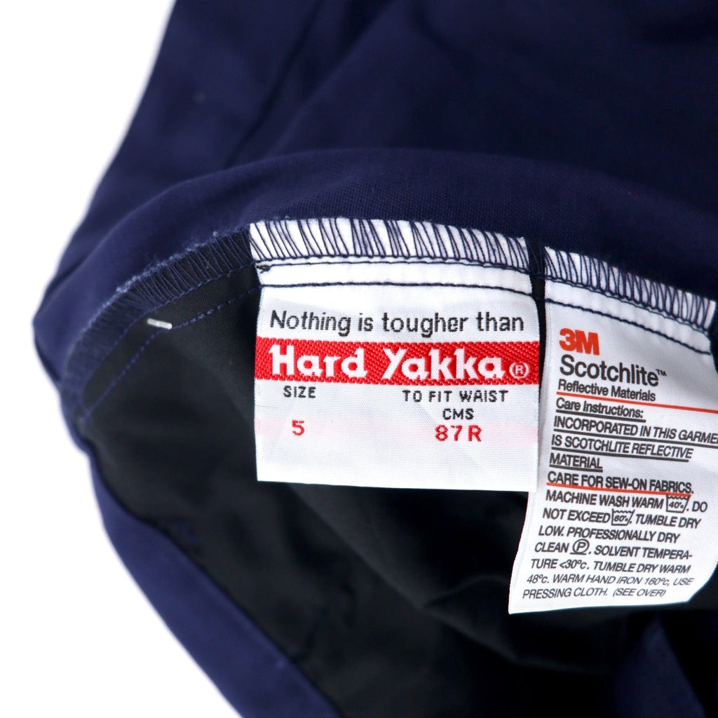 Hard Yakka Pantaloni da Lavoro con Pieghe Centrali e Pinces 87R Blu Scuro Cotone Riflettori 3M Scotchlite Nuovo con Etichette