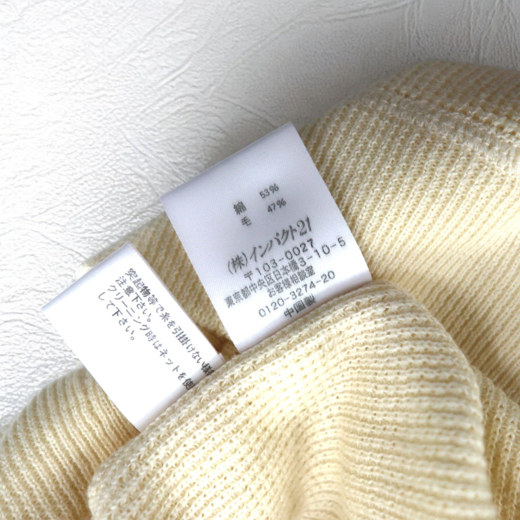 RALPH LAUREN Dolcevita in maglia termica M bianca con ricamo Union Jack