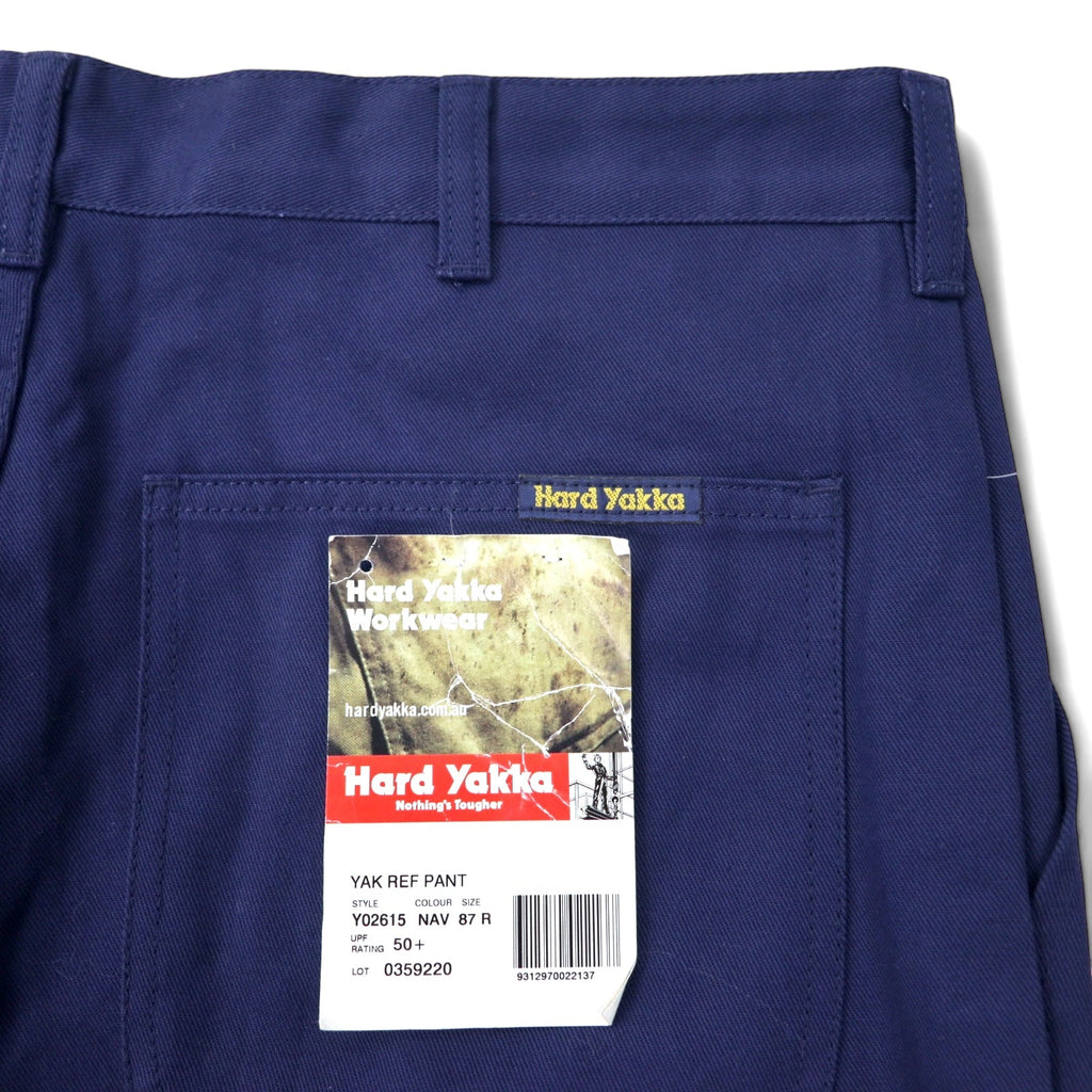 Hard Yakka Pantaloni da Lavoro con Pieghe Centrali e Pinces 87R Blu Scuro Cotone Riflettori 3M Scotchlite Nuovo con Etichette