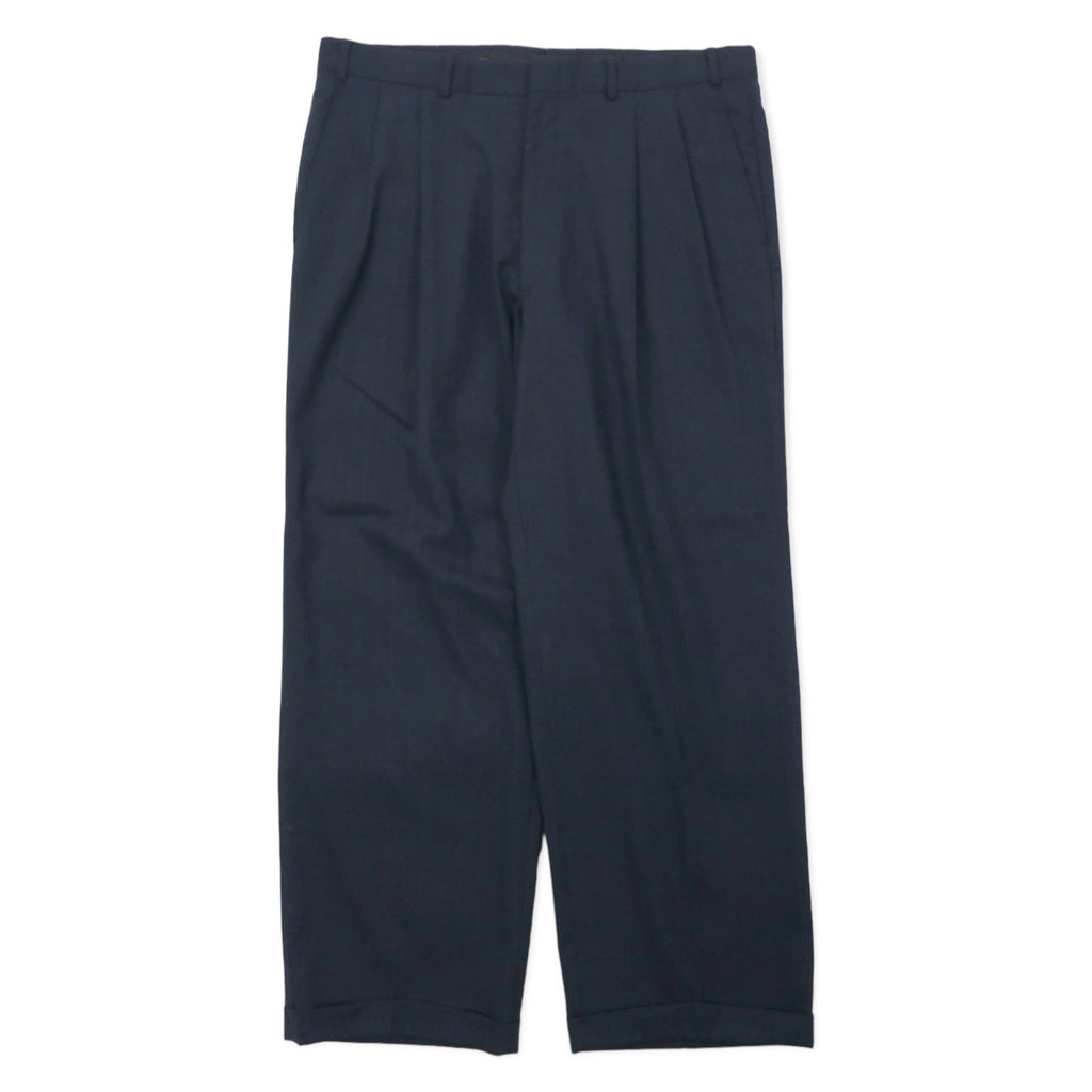 TAILORS ROW by Deansgate USA anni '80 Pantaloni a gamba larga con due pinces W96 Grigio a quadri Lana Bottoni per bretelle