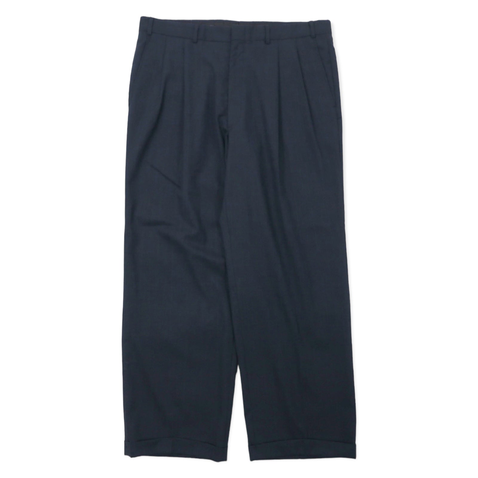 TAILORS ROW by Deansgate USA anni '80 Pantaloni a gamba larga con due pinces W96 Grigio a quadri Lana Bottoni per bretelle