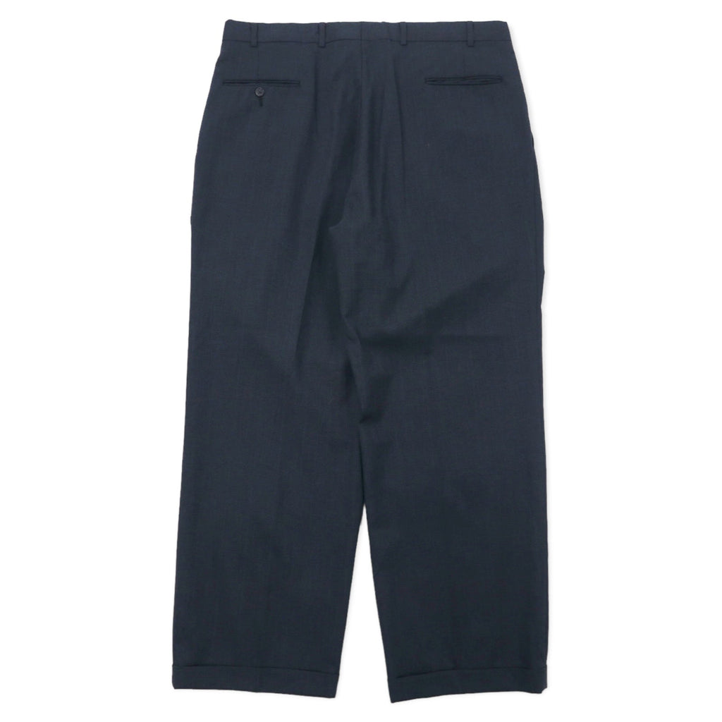 TAILORS ROW by Deansgate USA anni '80 Pantaloni a gamba larga con due pinces W96 Grigio a quadri Lana Bottoni per bretelle