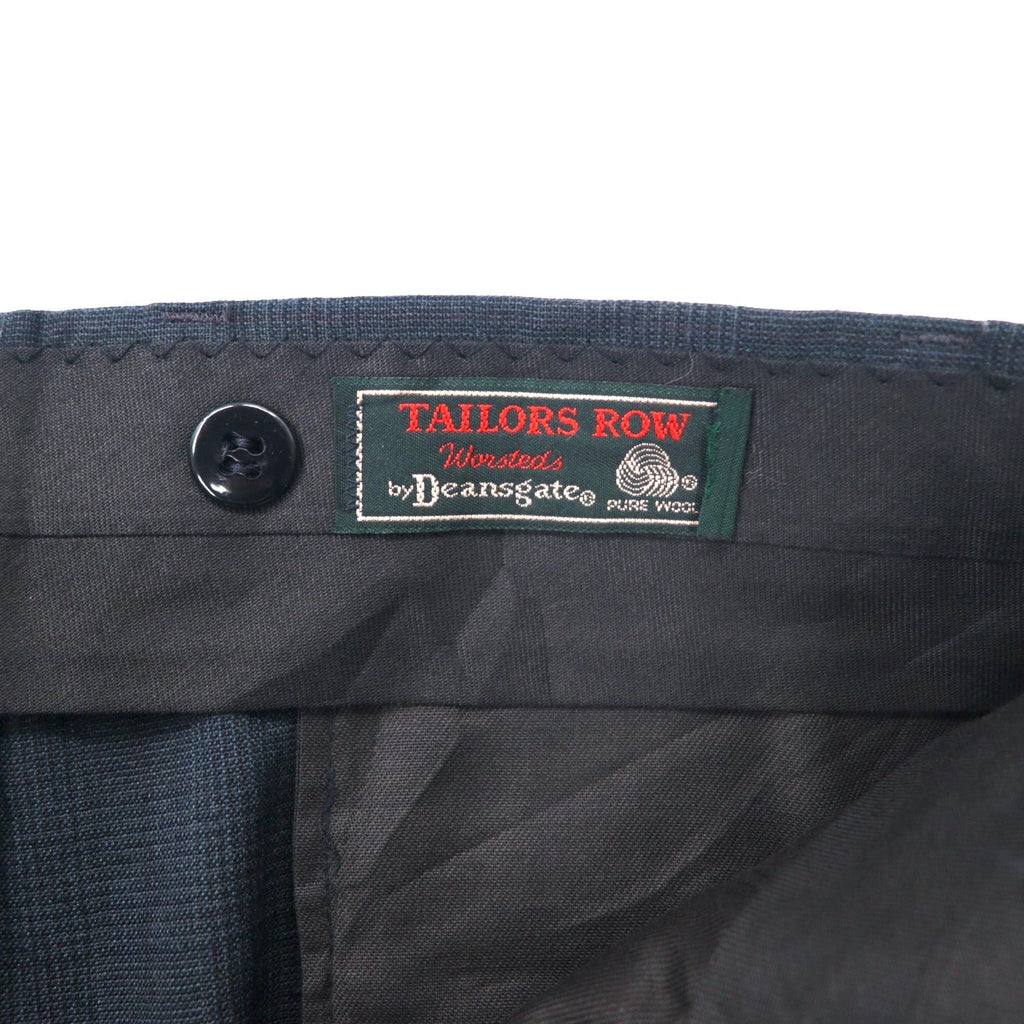 TAILORS ROW by Deansgate USA anni '80 Pantaloni a gamba larga con due pinces W96 Grigio a quadri Lana Bottoni per bretelle