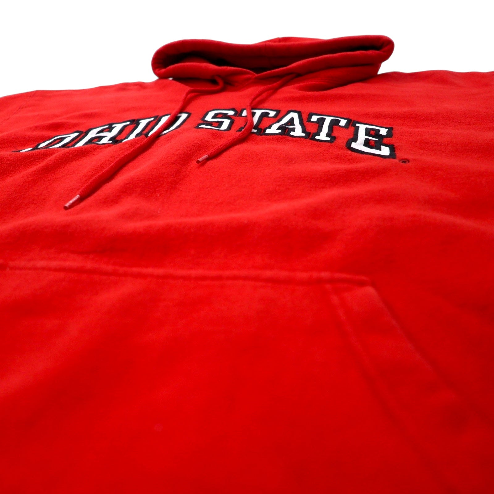 STEVE AND BARRY'S Felpa Reverse Weave con Cappuccio L Rossa Cotone OHIO STATE Stemma College Grande Taglia