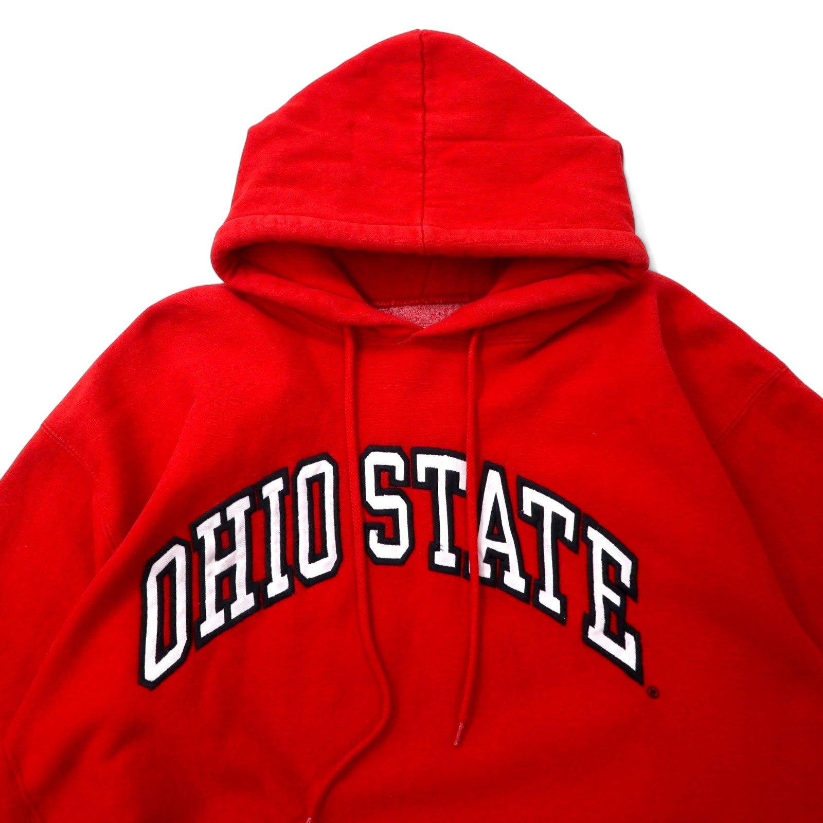 STEVE AND BARRY'S Felpa Reverse Weave con Cappuccio L Rossa Cotone OHIO STATE Stemma College Grande Taglia