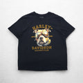 Maglietta HARLEY DAVIDSON con stampa fronte-retro, taglia XL, nera, in cotone, con cane, EL PASO, Made in Honduras