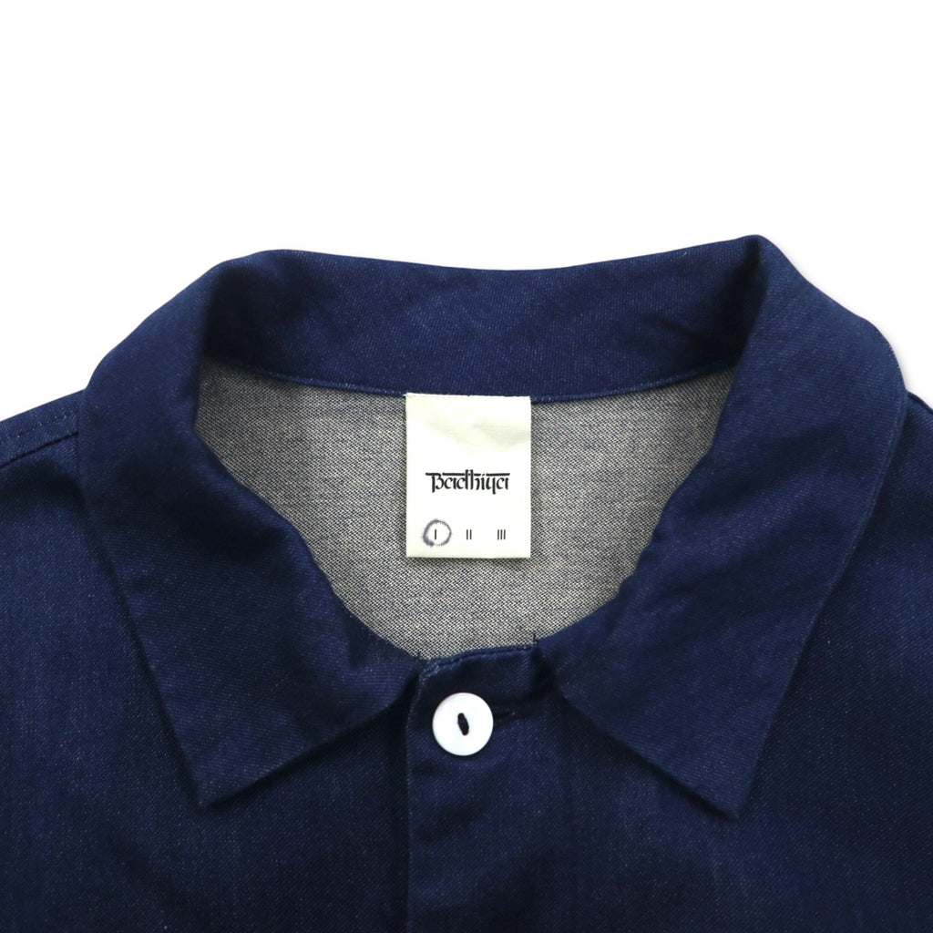 Badhiya (ランチキ) Oversize Denim Shop Coat S Blu Indigo Cotone