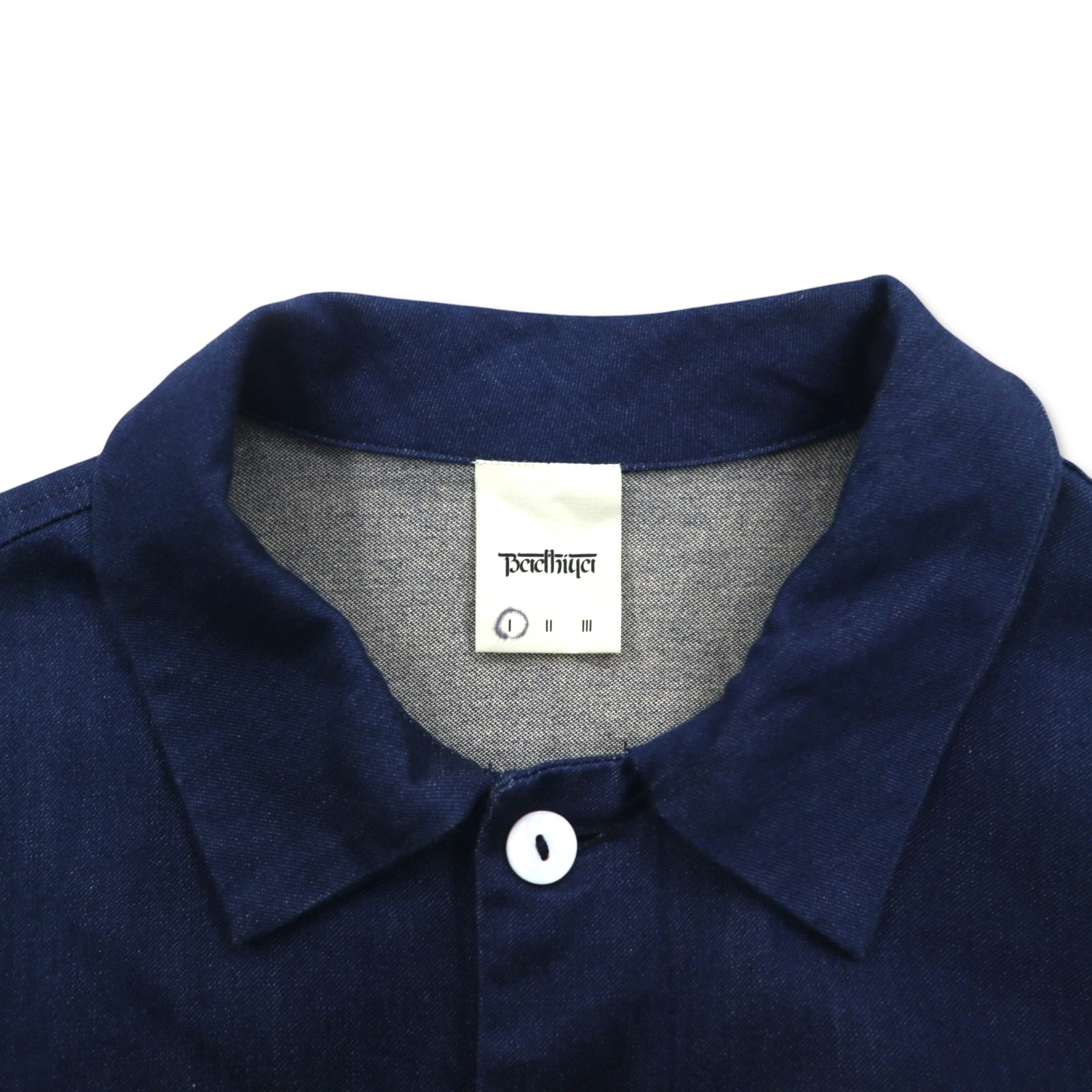 Badhiya (ランチキ) Oversize Denim Shop Coat S Blu Indigo Cotone