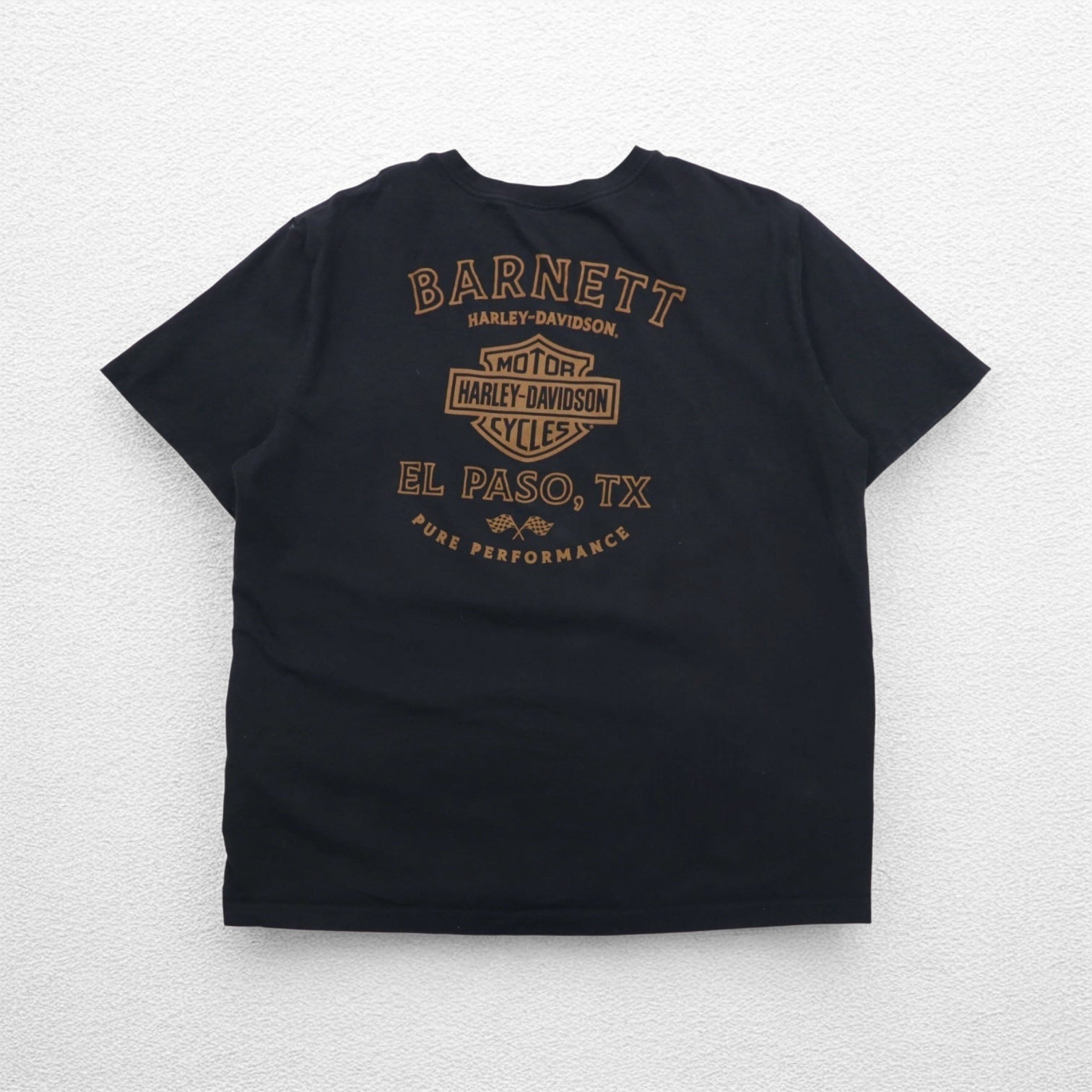 Maglietta HARLEY DAVIDSON con stampa fronte-retro, taglia XL, nera, in cotone, con cane, EL PASO, Made in Honduras
