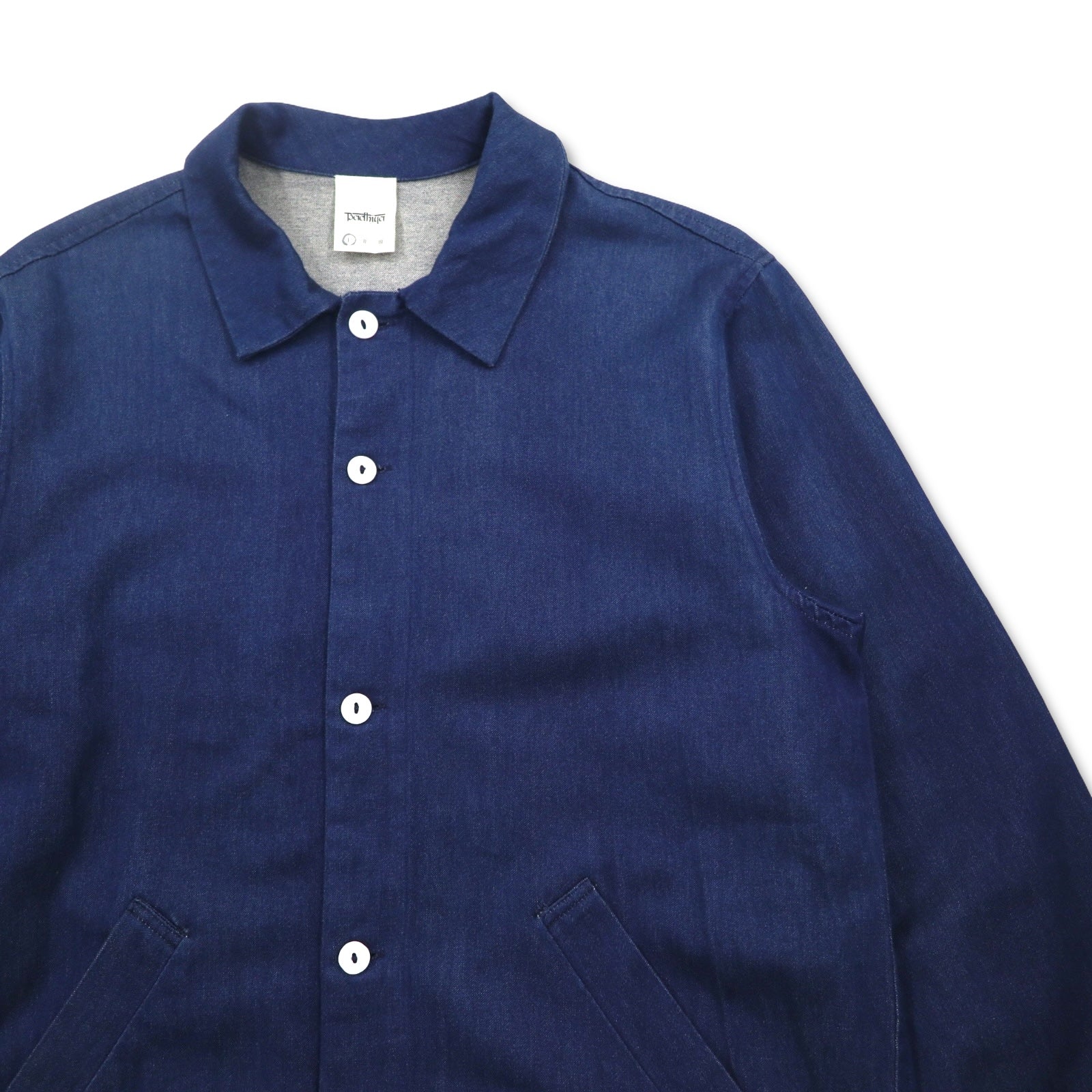 Badhiya (ランチキ) Oversize Denim Shop Coat S Blu Indigo Cotone