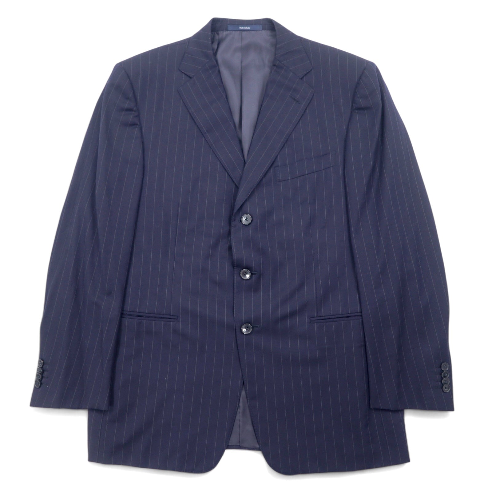 Giacca sartoriale Ermenegildo Zegna Made in Italy XL blu scuro in lana a righe