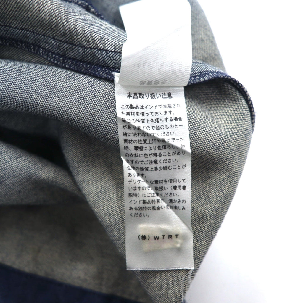 Badhiya (ランチキ) Oversize Denim Shop Coat S Blu Indigo Cotone