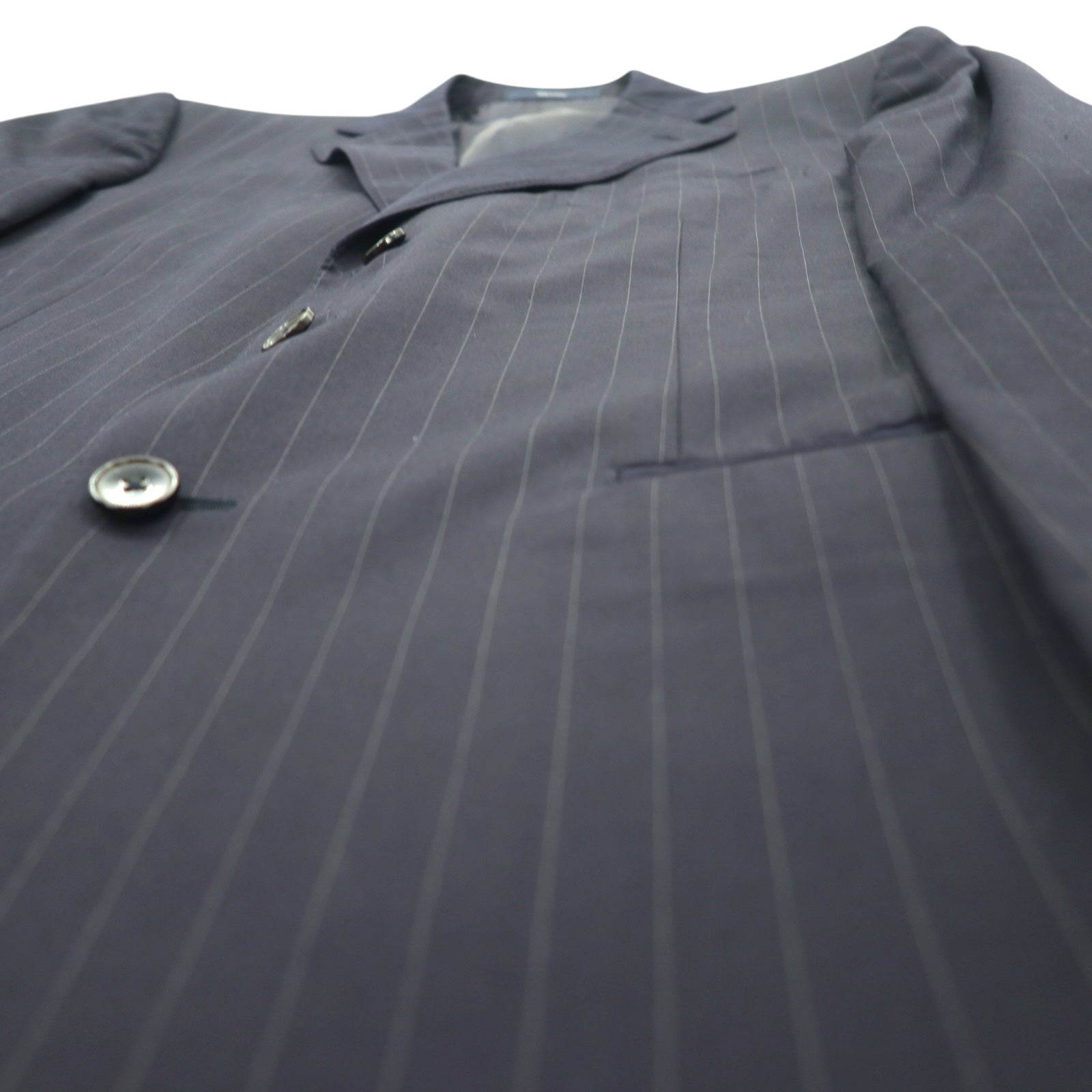 Giacca sartoriale Ermenegildo Zegna Made in Italy XL blu scuro in lana a righe