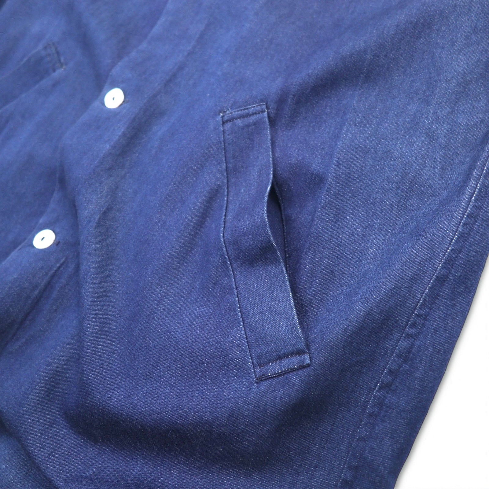 Badhiya (ランチキ) Oversize Denim Shop Coat S Blu Indigo Cotone