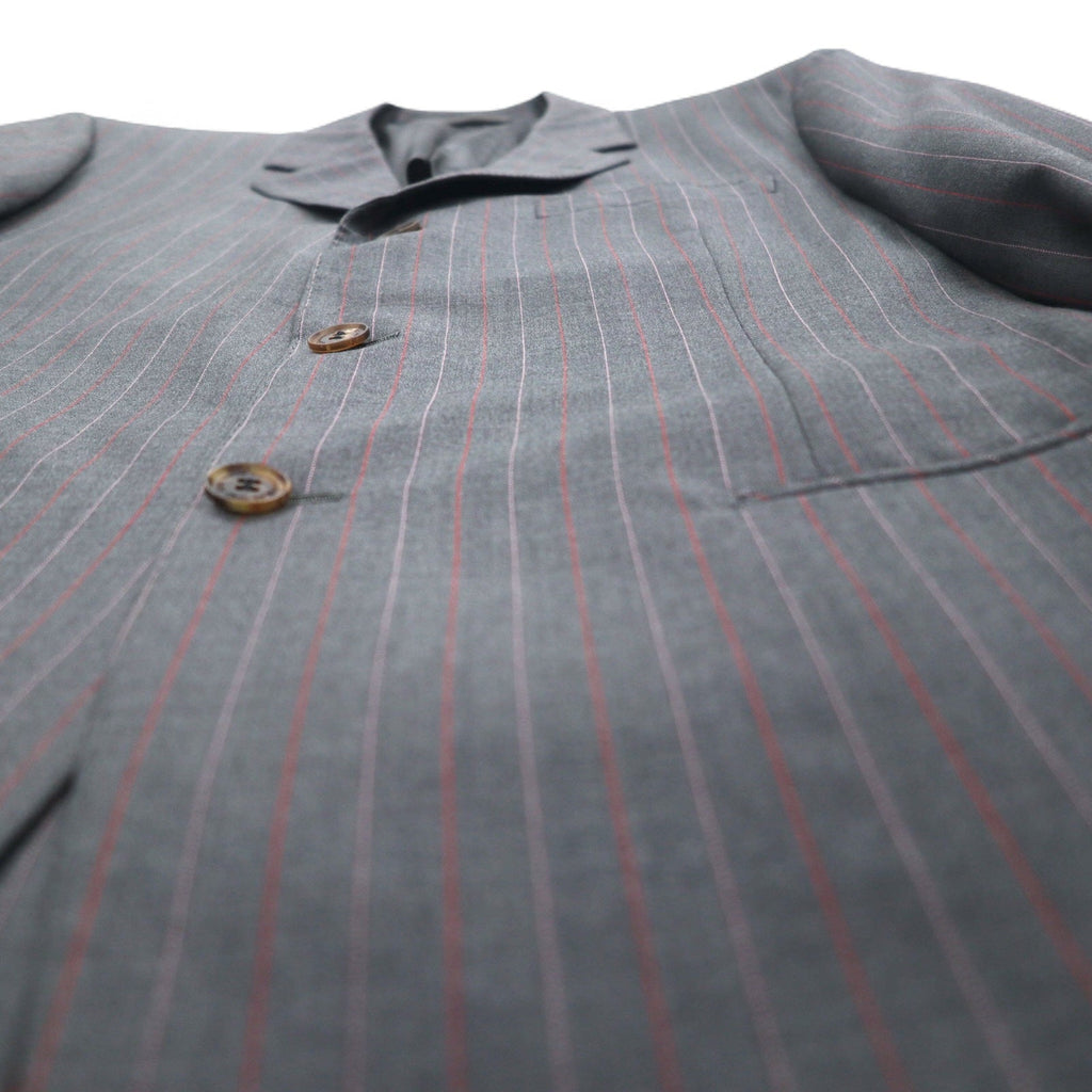 Ermenegildo Zegna イタリア製 3Bスーツ セットアップ L グレー ストライプ ウール