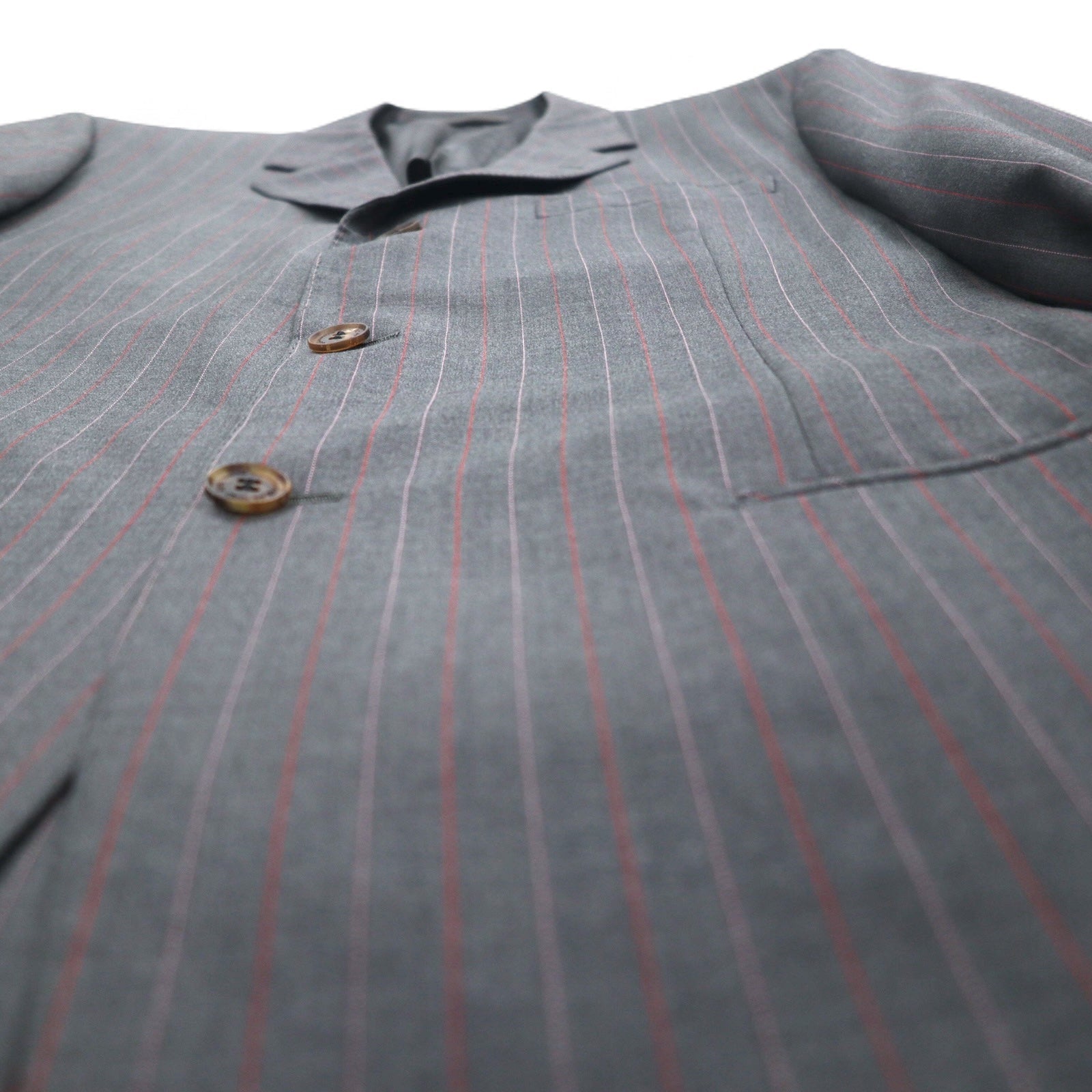 Ermenegildo Zegna Abito 3 pezzi in lana gessata grigia, taglia L, Made in Italy