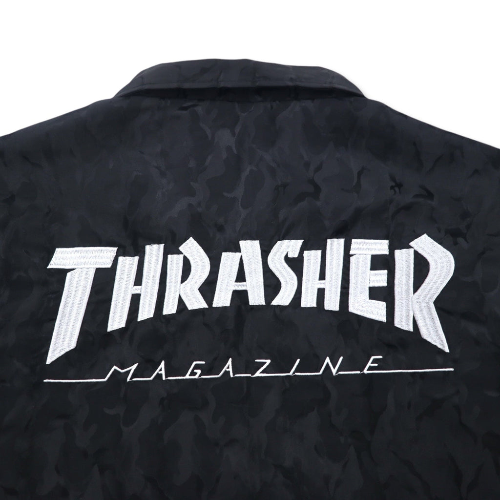 THRASHER Giacca Coach mimetica L nera ricamo logo posteriore in poliestere