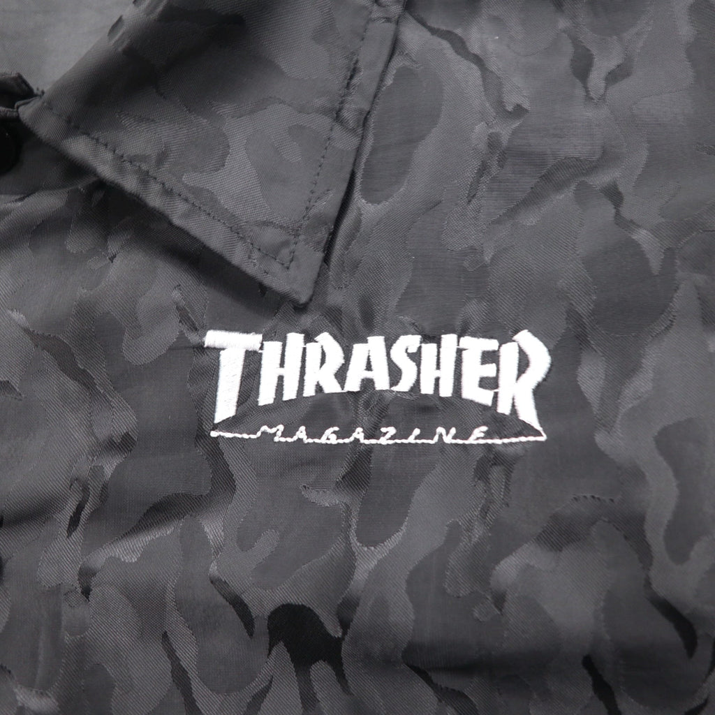 THRASHER Giacca Coach mimetica L nera ricamo logo posteriore in poliestere