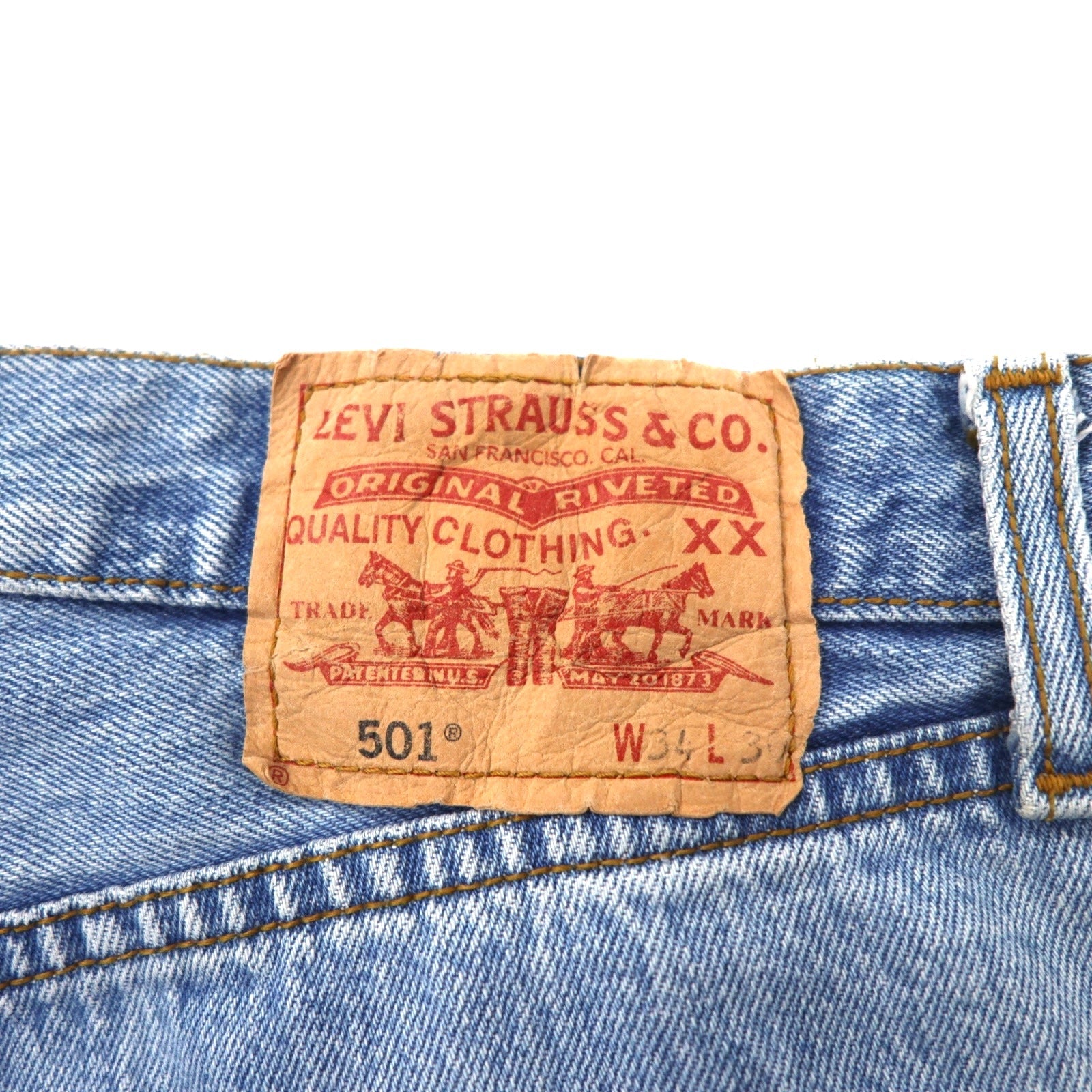Levi's Euro Levis 501 Jeans 34 Blu Ice Wash Cotone Bottone 501-0113