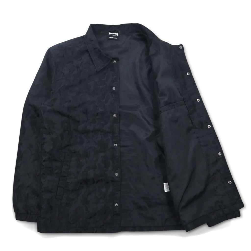 THRASHER Giacca Coach mimetica L nera ricamo logo posteriore in poliestere