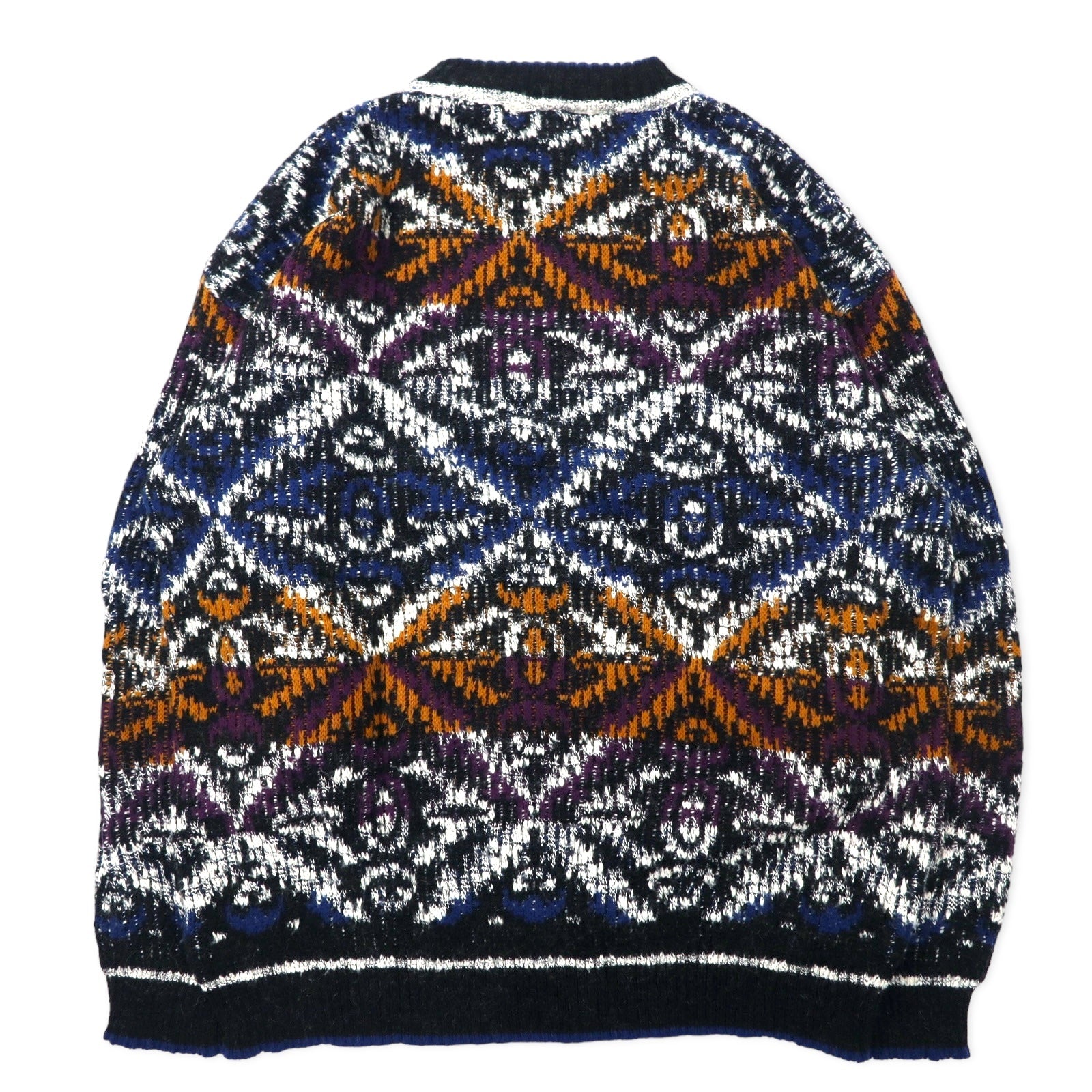 ADAM SLOANE Maglione in maglia acrilica fantasia anni '90, taglia L, multicolore