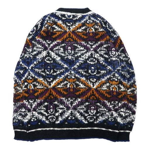 ADAM SLOANE Maglione in maglia acrilica fantasia anni '90, taglia L, multicolore