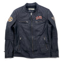 MOTORCYCLE TOGS REDSKINS シングル レザー ライダース バイカージャケット L ブラック ユニオンジャック ワッペン バックロゴ キルティング