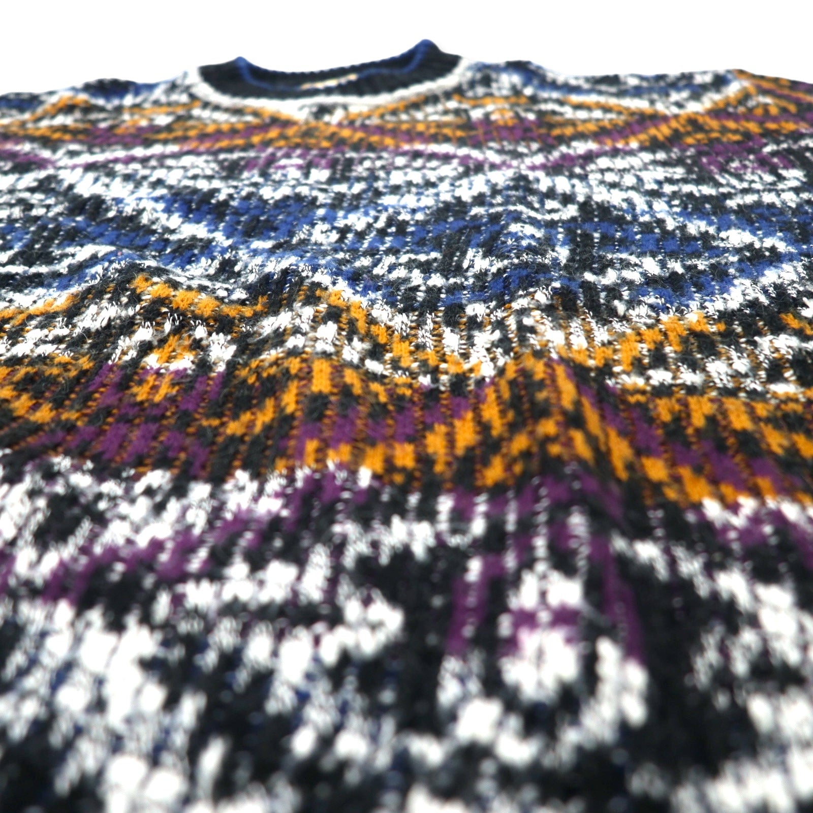 ADAM SLOANE Maglione in maglia acrilica fantasia anni '90, taglia L, multicolore