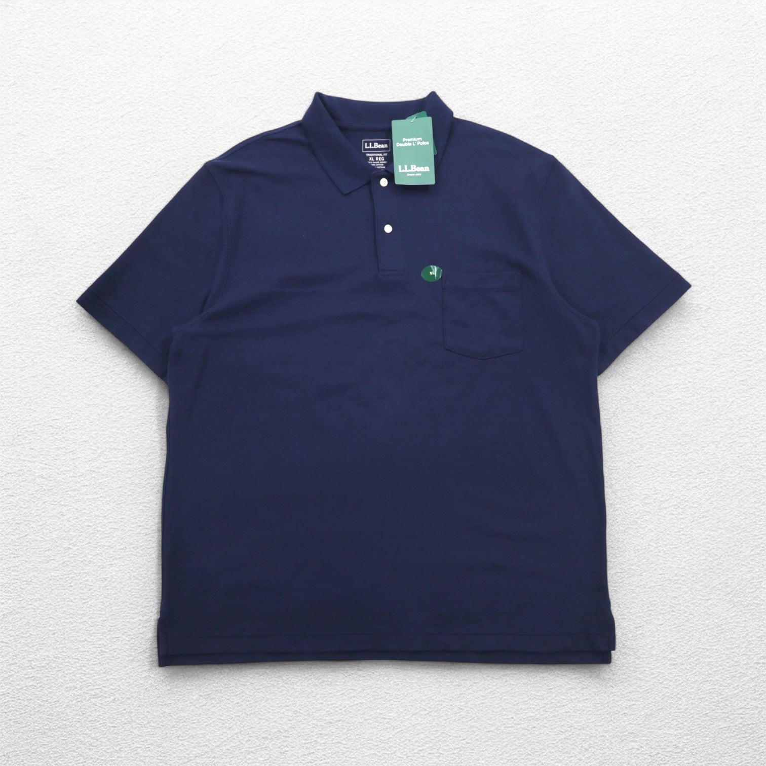 L.L.Bean プレミアム ダブルエル ポロシャツ XL ネイビー コットン 300457 未使用品