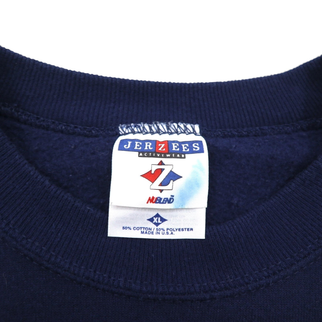 VINTAGE 90年代 USA製 JERZEES ブランク スウェット トレーナー XL ネイビー 無地