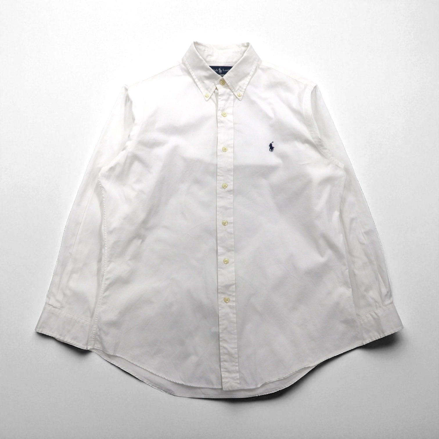 Ralph Lauren 90年代 オックスフォード ボタンダウンシャツ L ホワイト CUSTOM FIT スモールポニー刺繍