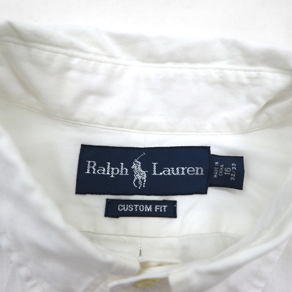 Ralph Lauren 90年代 オックスフォード ボタンダウンシャツ L ホワイト CUSTOM FIT スモールポニー刺繍