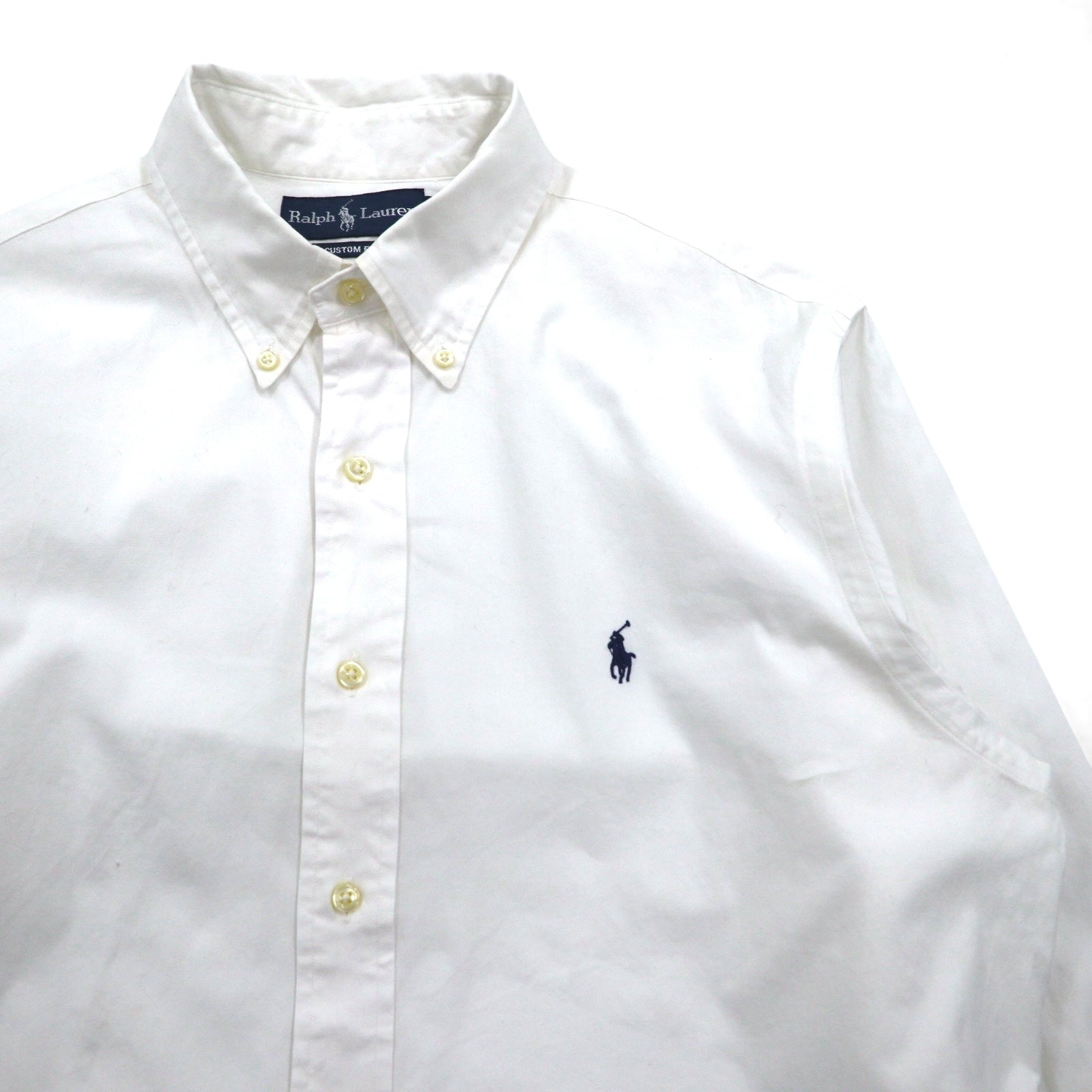 Ralph Lauren 90年代 オックスフォード ボタンダウンシャツ L ホワイト CUSTOM FIT スモールポニー刺繍