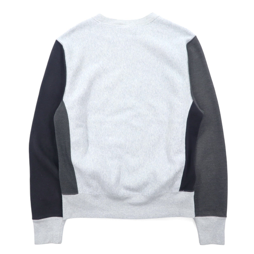 Champion Reverse Weave ricamo script logo Felpa L Grigio Cotone Color Block Etichetta Blu Replica