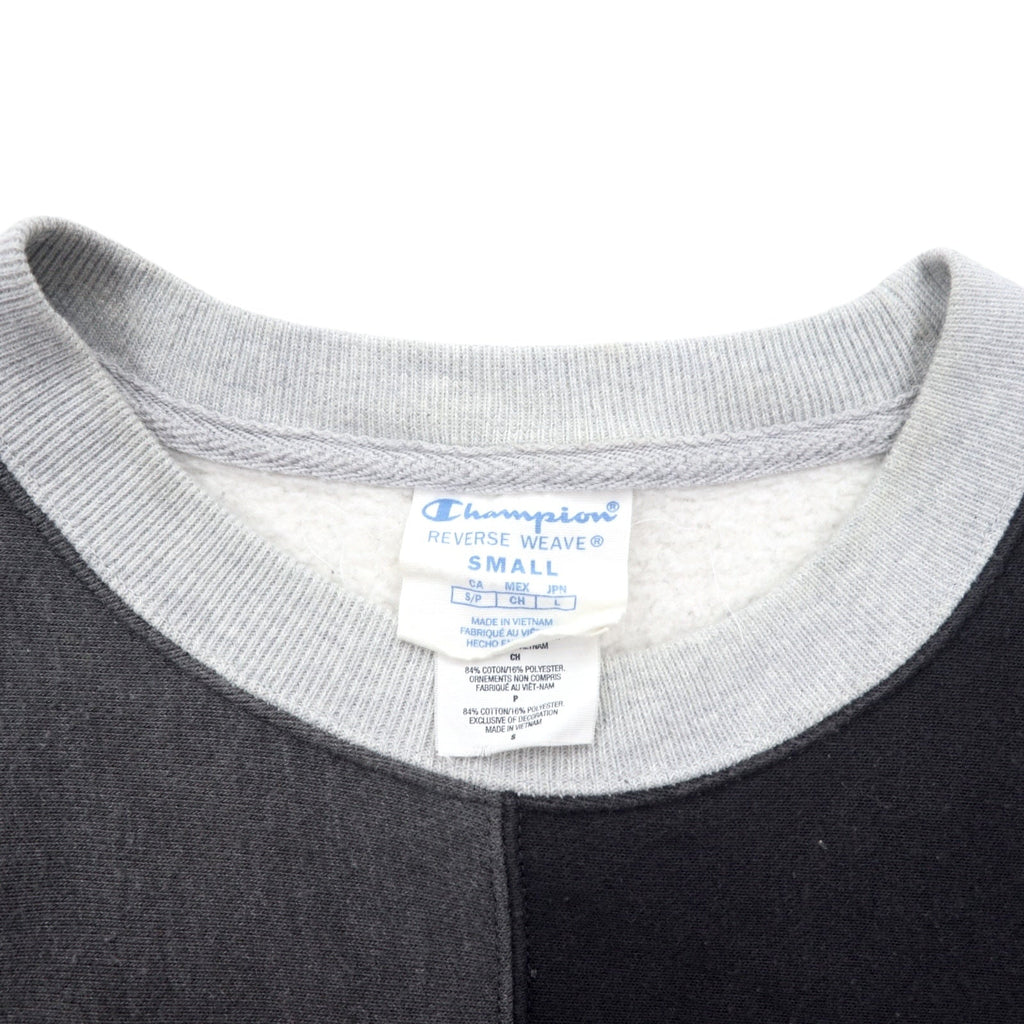 Champion Reverse Weave ricamo script logo Felpa L Grigio Cotone Color Block Etichetta Blu Replica