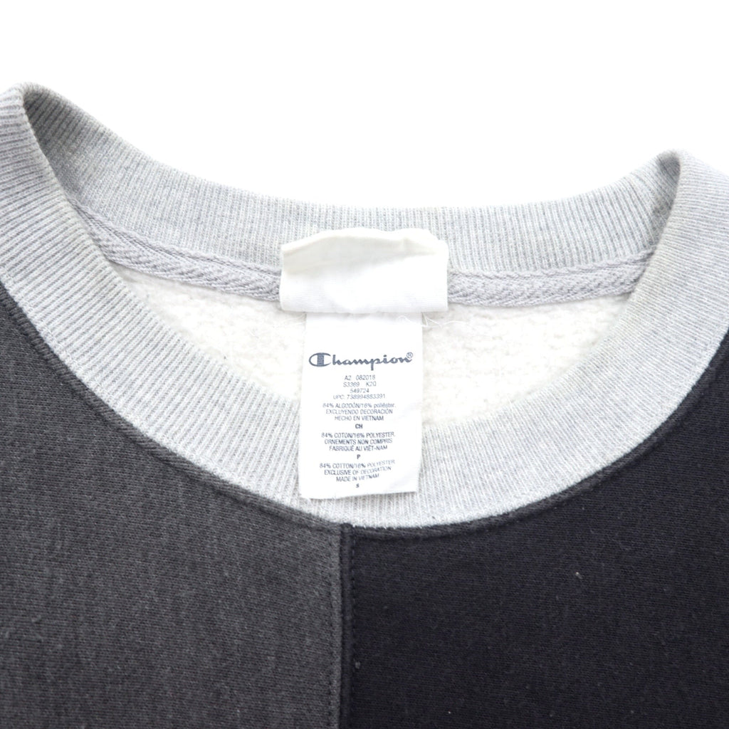 Champion Reverse Weave ricamo script logo Felpa L Grigio Cotone Color Block Etichetta Blu Replica