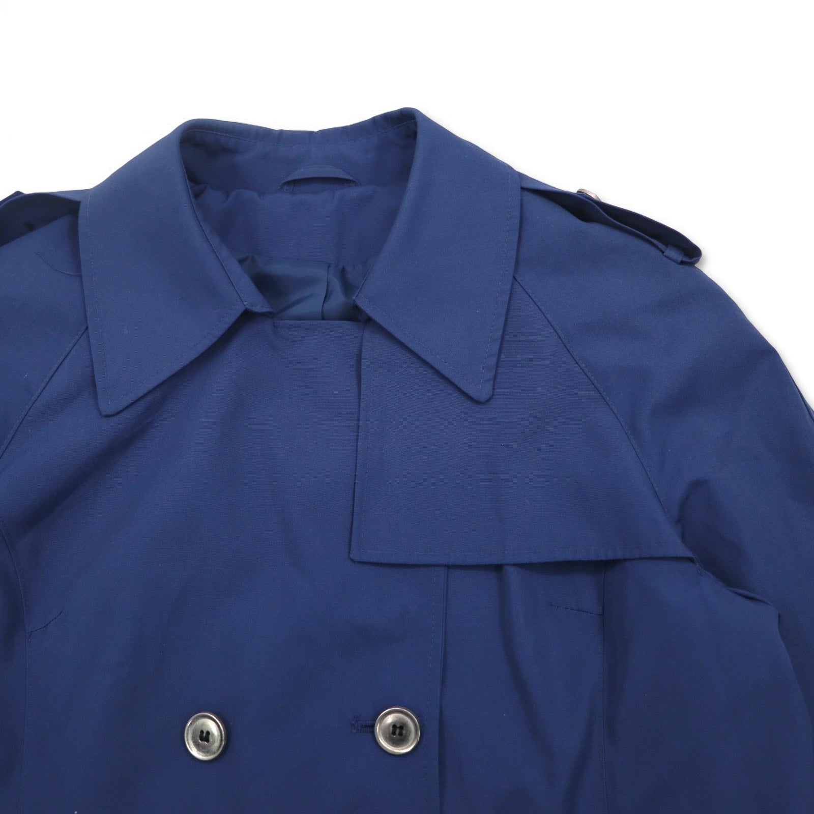 Sears 90年代 ダブルブレスト トレンチコート XL ネイビー ポリエステル コットン ベルト付き