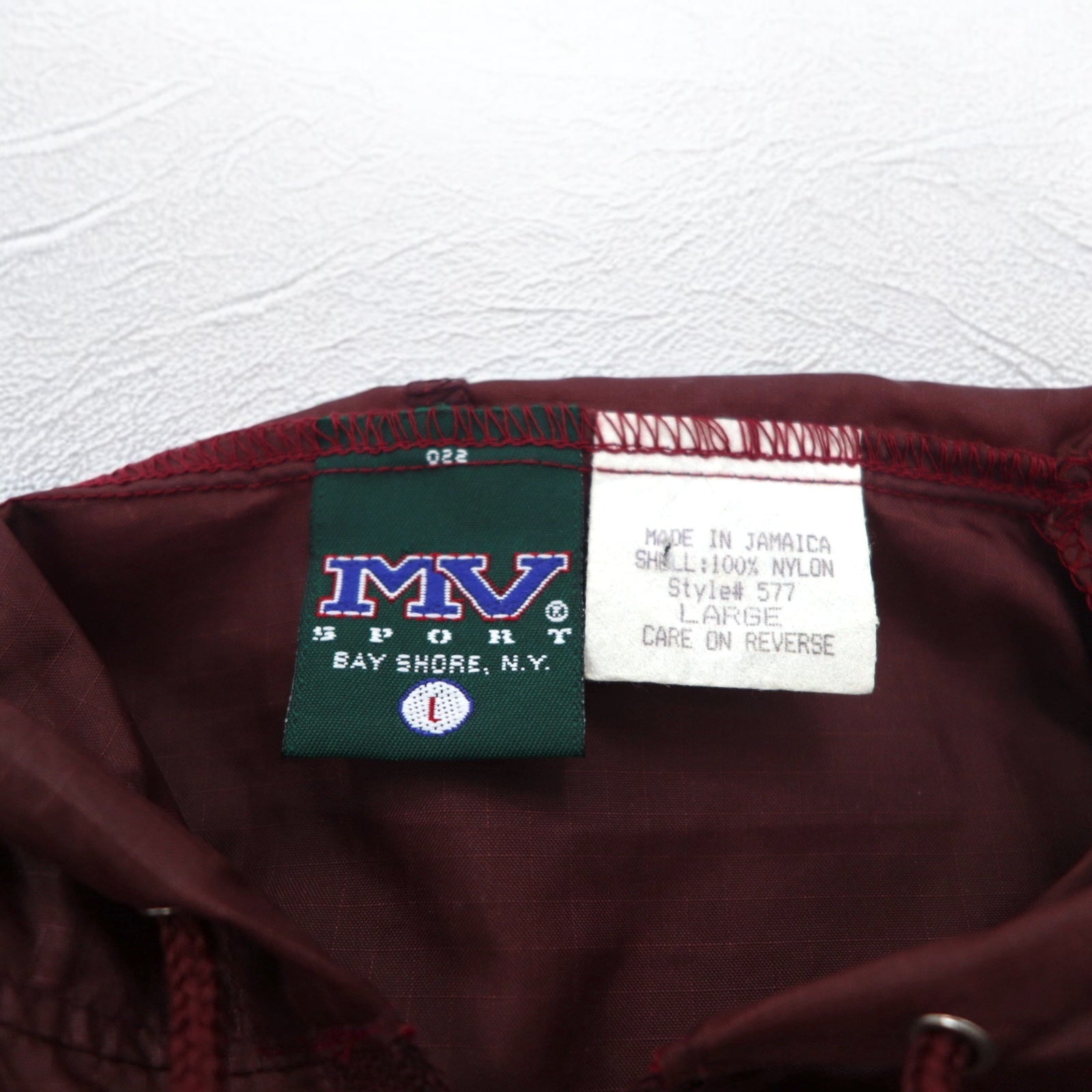 MV SPORT anni '90 Anorak a mezza zip L Nylon Ripstop Tasca frontale Fatto in Giamaica