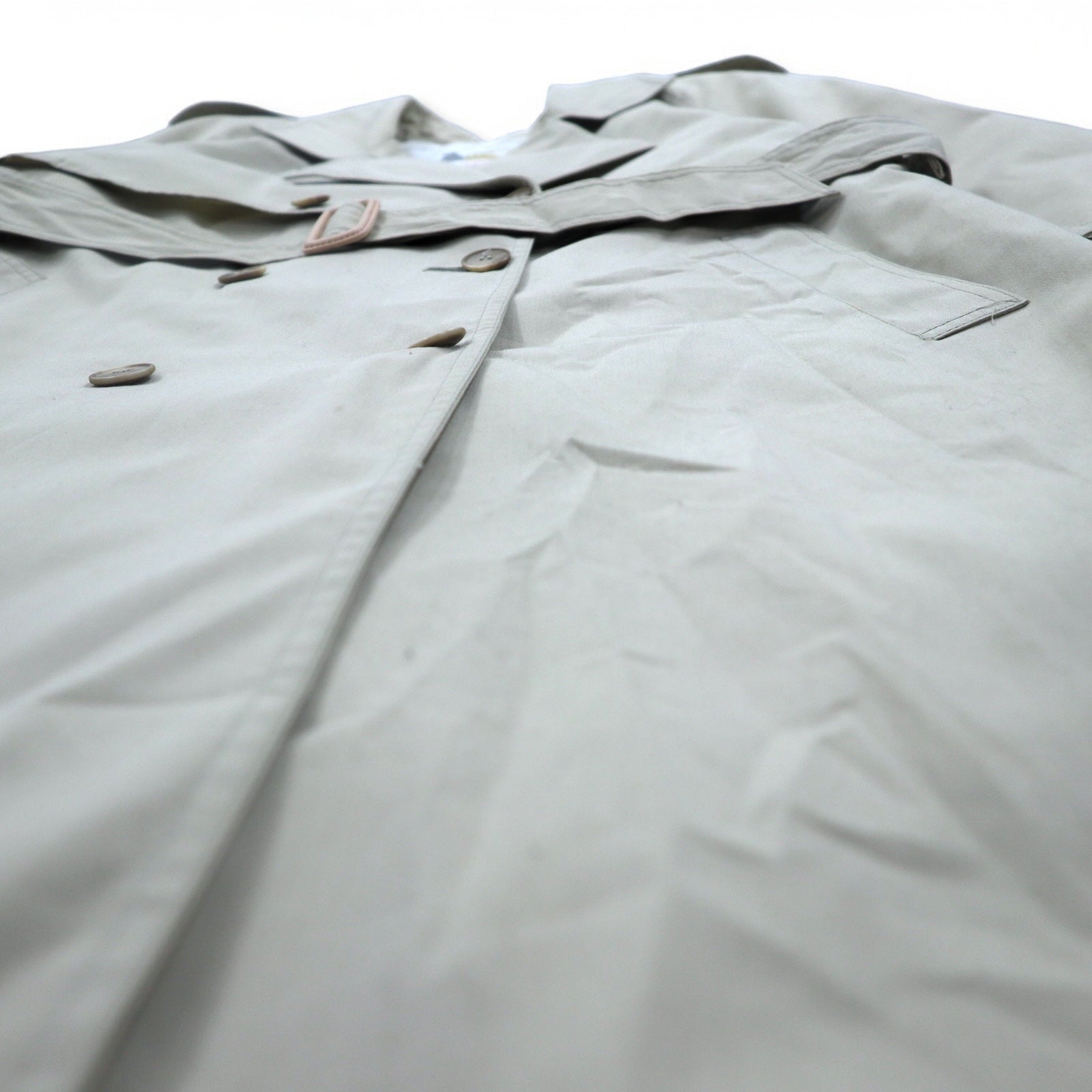 LONDON FOG Anni '90 Trench Coat Made in USA XL Beige Poliestere Cotone Fodera floreale