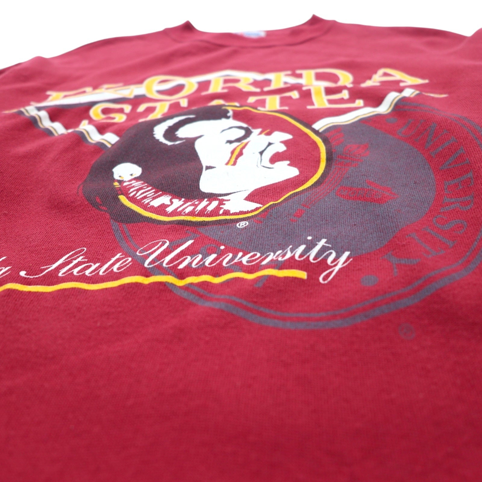 Hanes Made in USA anni '90 Felpa con stampa college XL bordeaux cotone FLORIDA STATE